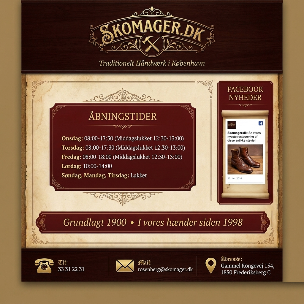 Skomager.dk Åbningstider og Info
